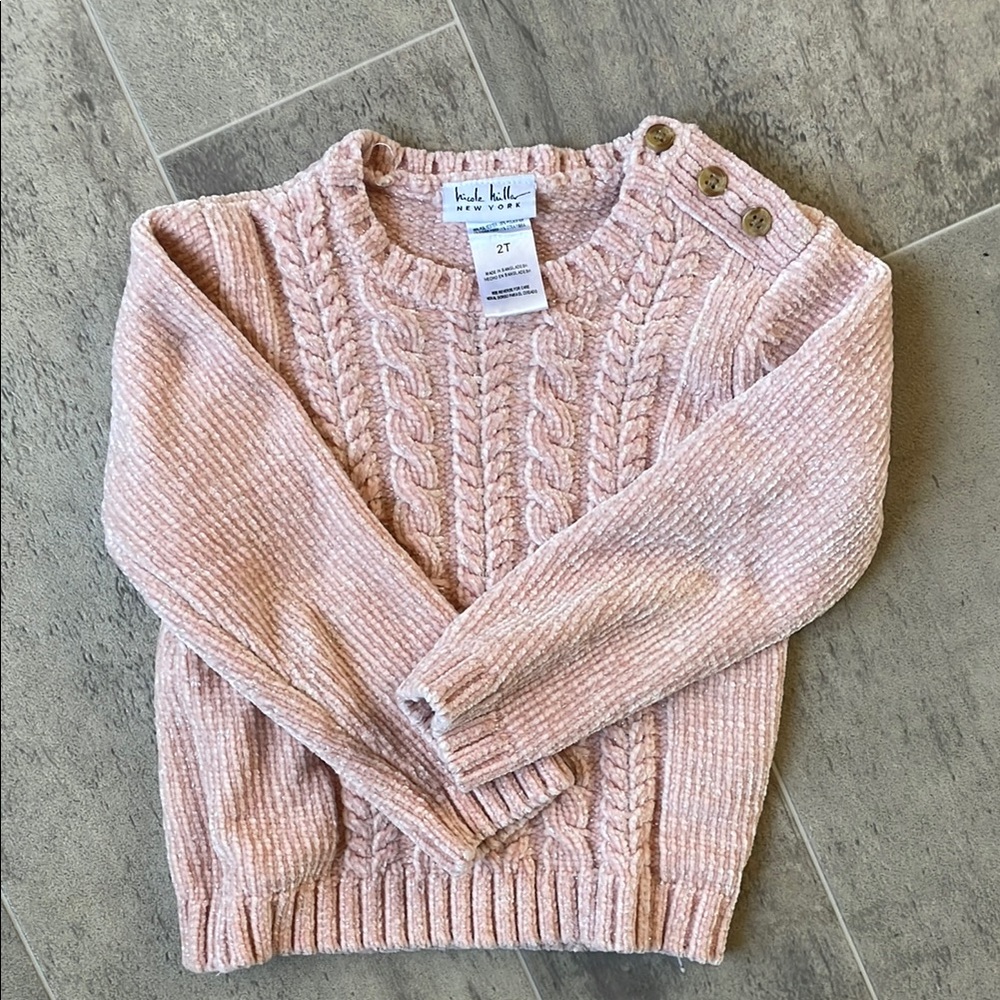 3/$20 Nicole Miller Pink Cable Knit Sweater